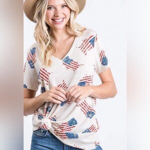 Heimish USA Patriotic Women’s XL T-Shirt - Red, Blue, and White